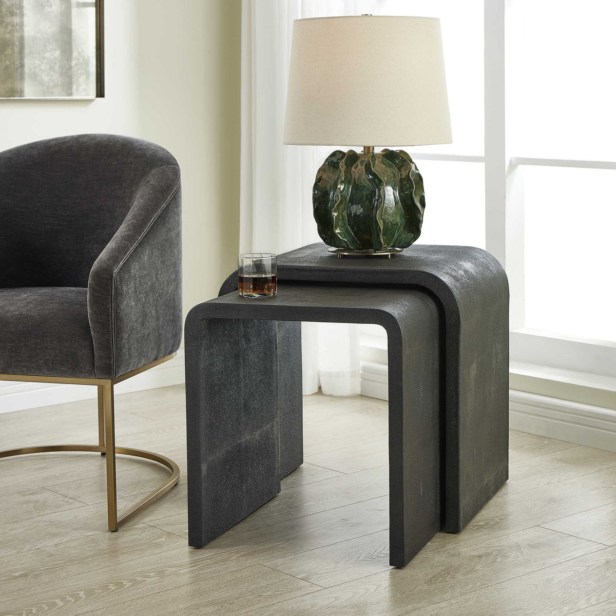 Interpose - Nesting Side Table (Set of 2) - Black