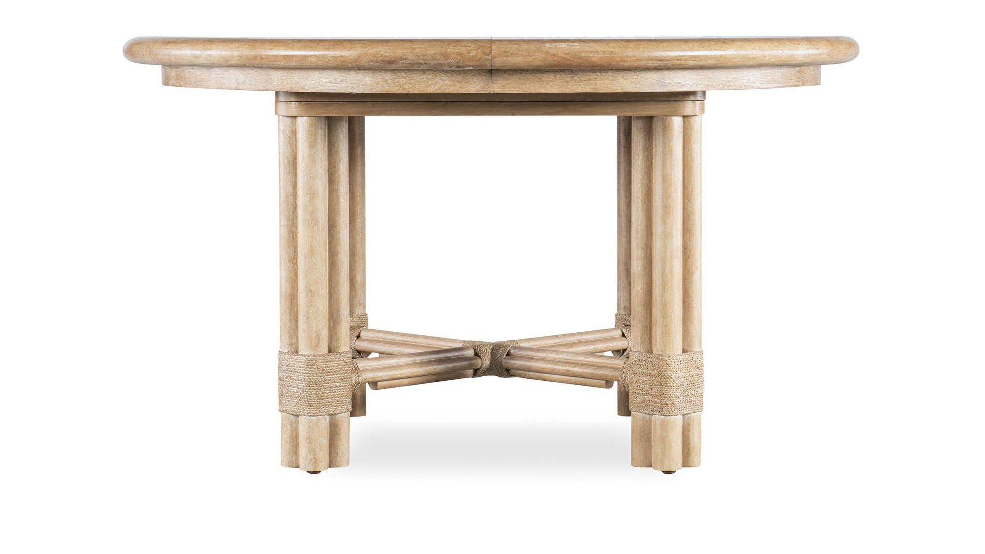 Retreat - Pole Rattan Round Dining Table With 1-20in Leaf
