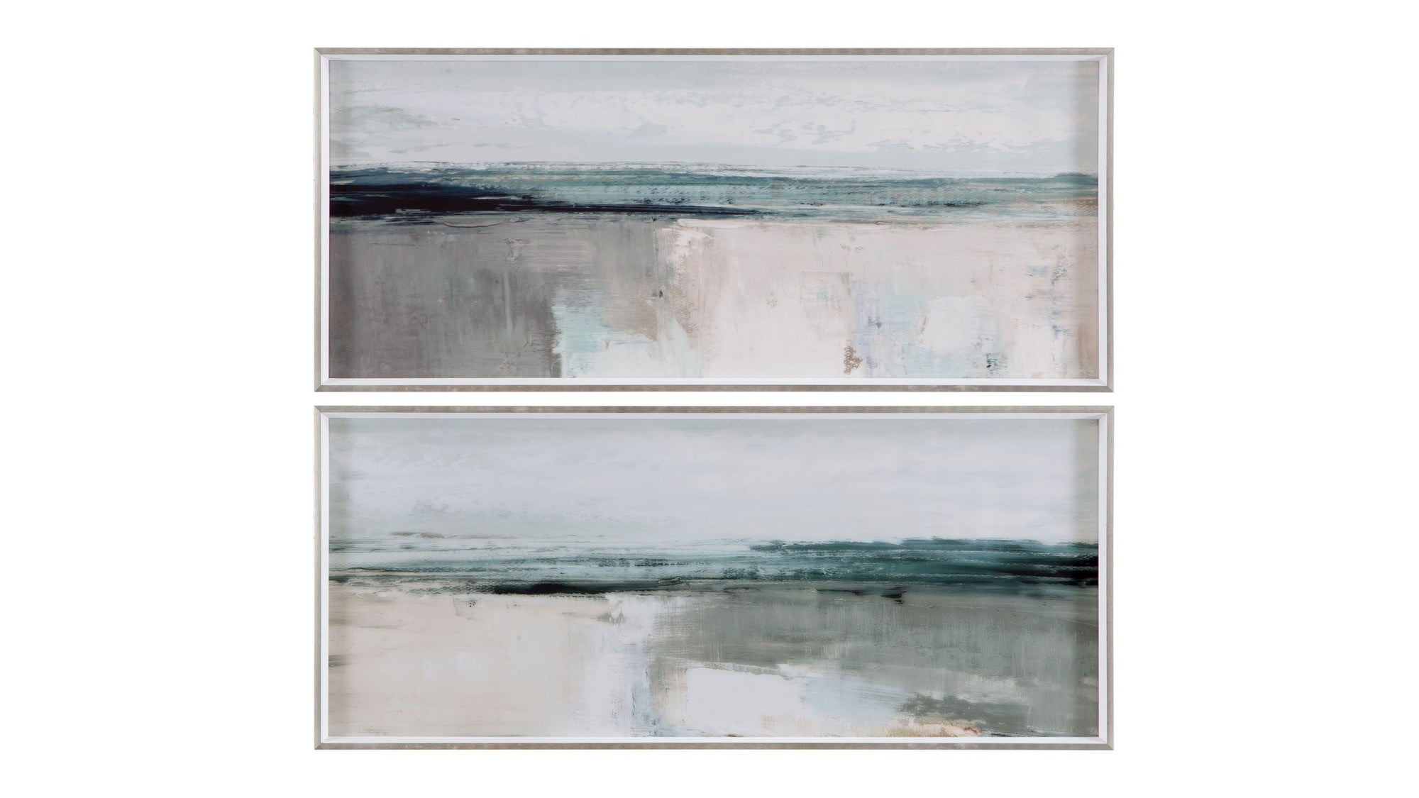 Moody Coast I Framed Art - Light Blue
