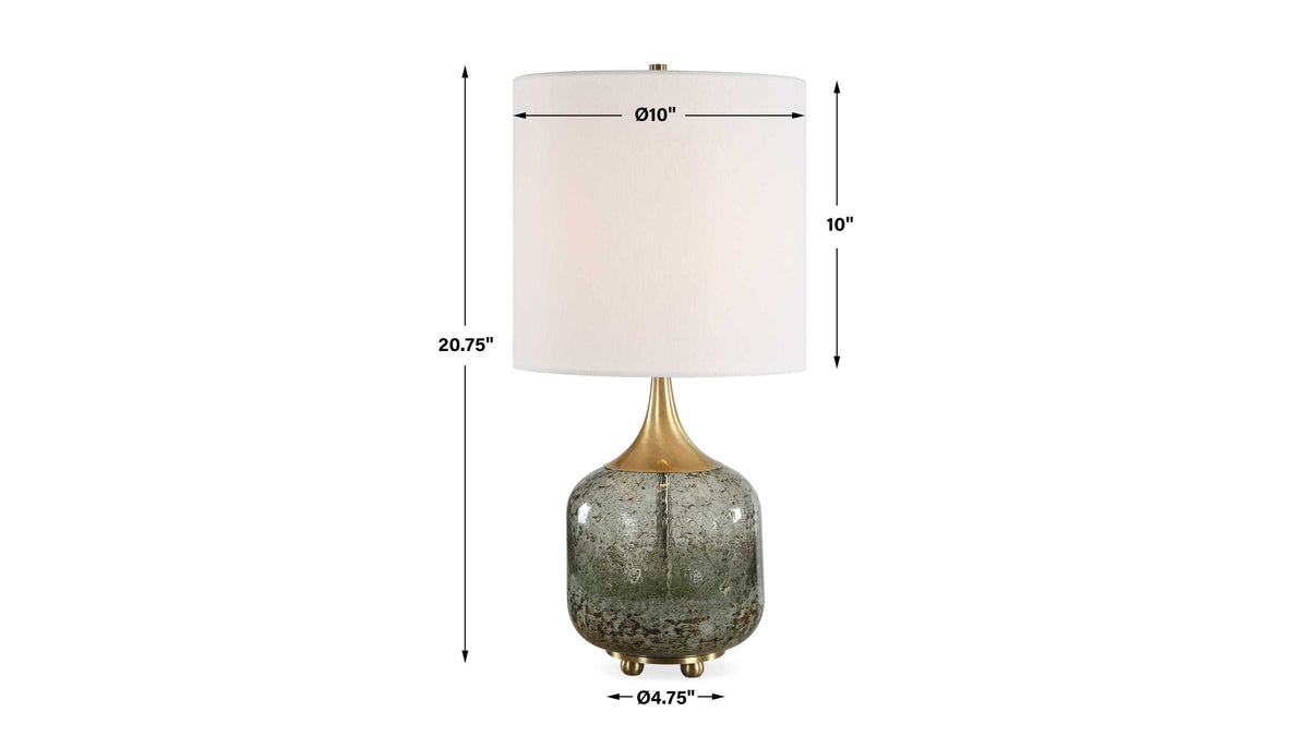Glenn - Mottled Glass Table Lamp - Green