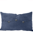 Western Suede Pillow - Western Suede Antique Silver Concho & Studded Lumbar Pillow - Navy