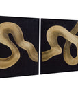 Connected Frame Canvas Set of 2 - Black / Gold