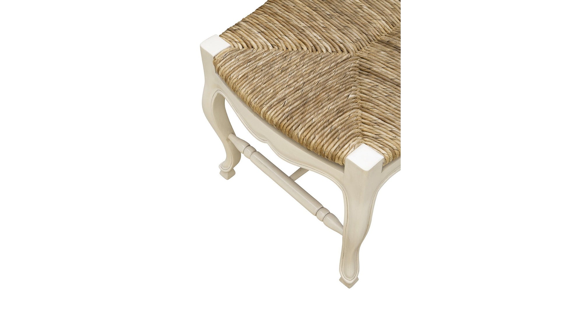 French - Backless Settee - White / Light Brown