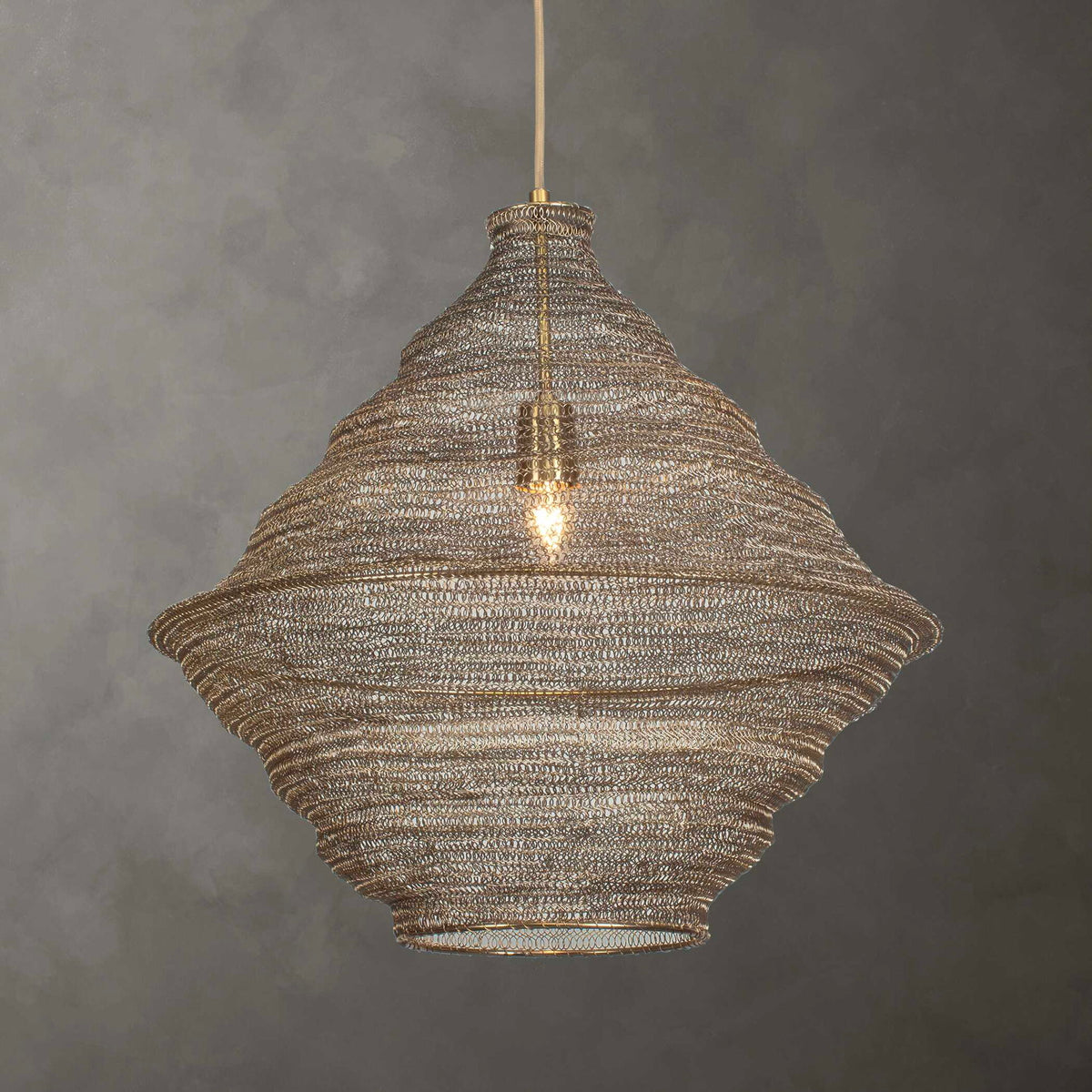 Sigh - Woven Brass 1 Light Pendant - Brass