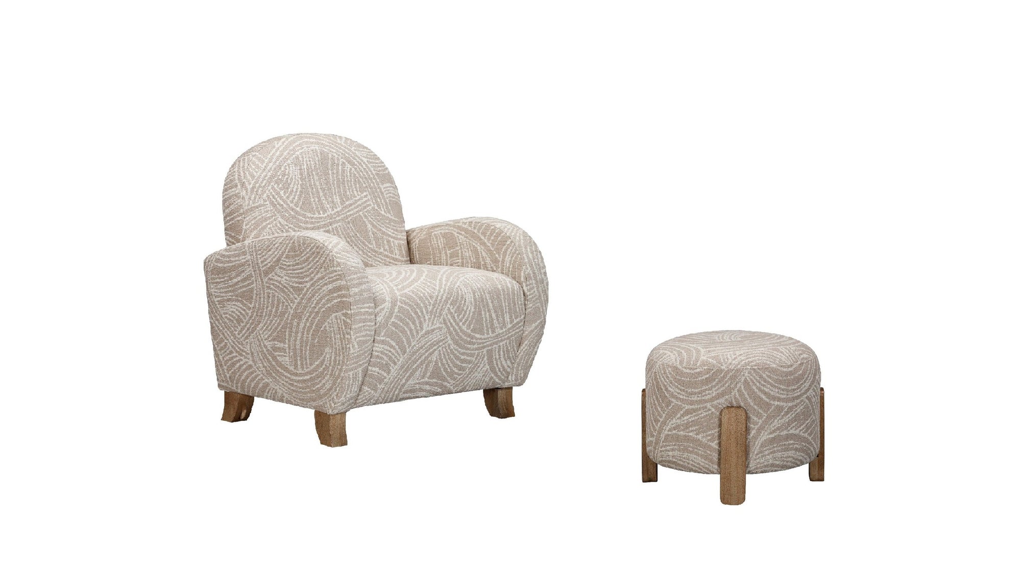 Willow - Accent Ottoman - Khaki Swirl