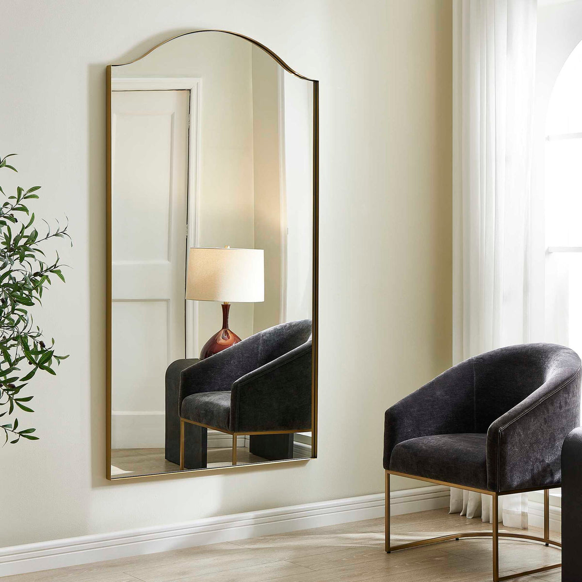 Mallorca - Arch Mirror - Brass