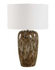 Torrence - Glazed Table Lamp - Brown / White