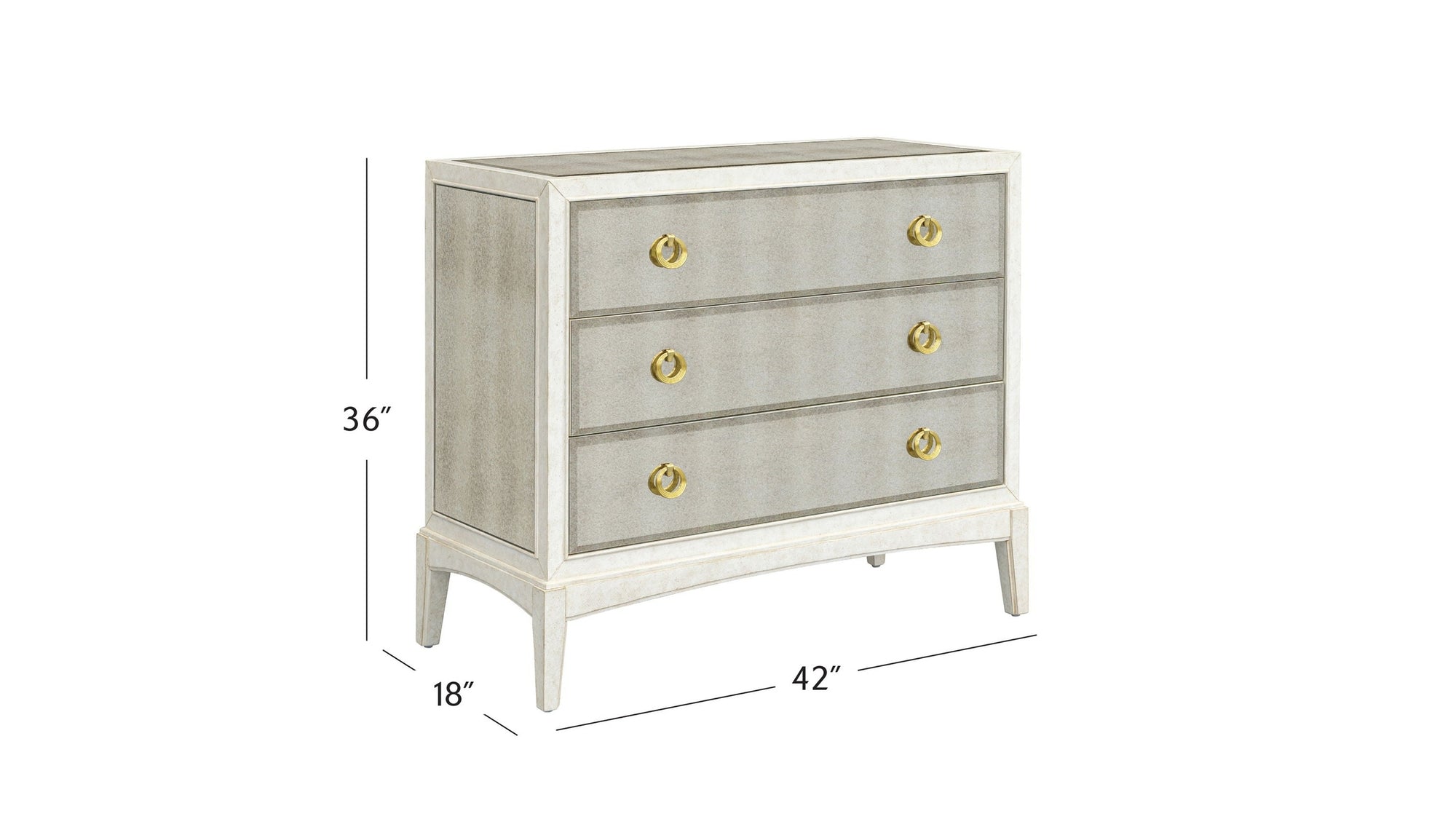 Kiara - Bronze Mirror Glam Hall Chest - White