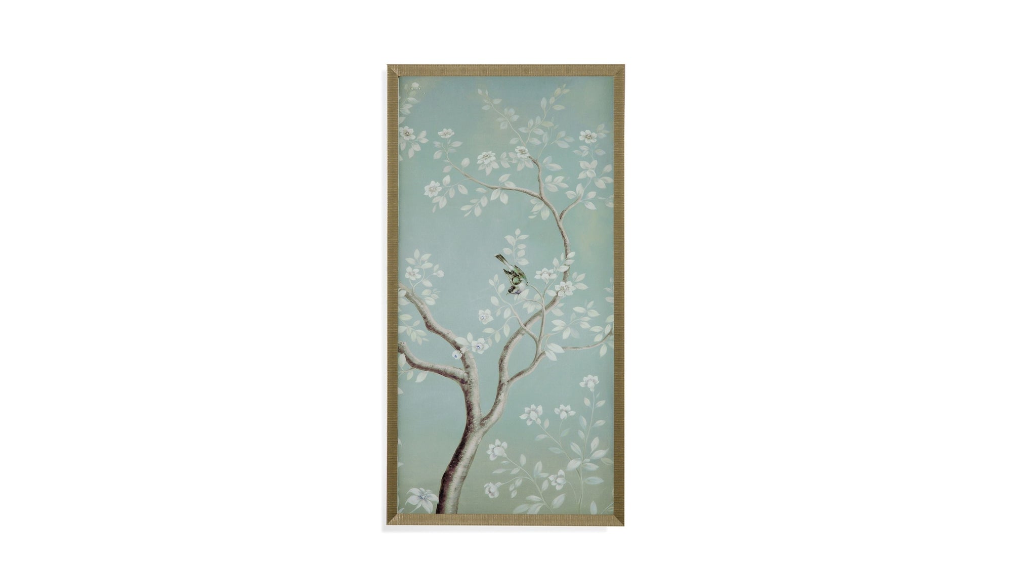 Birds And Flowers II Framed Print - Light Blue