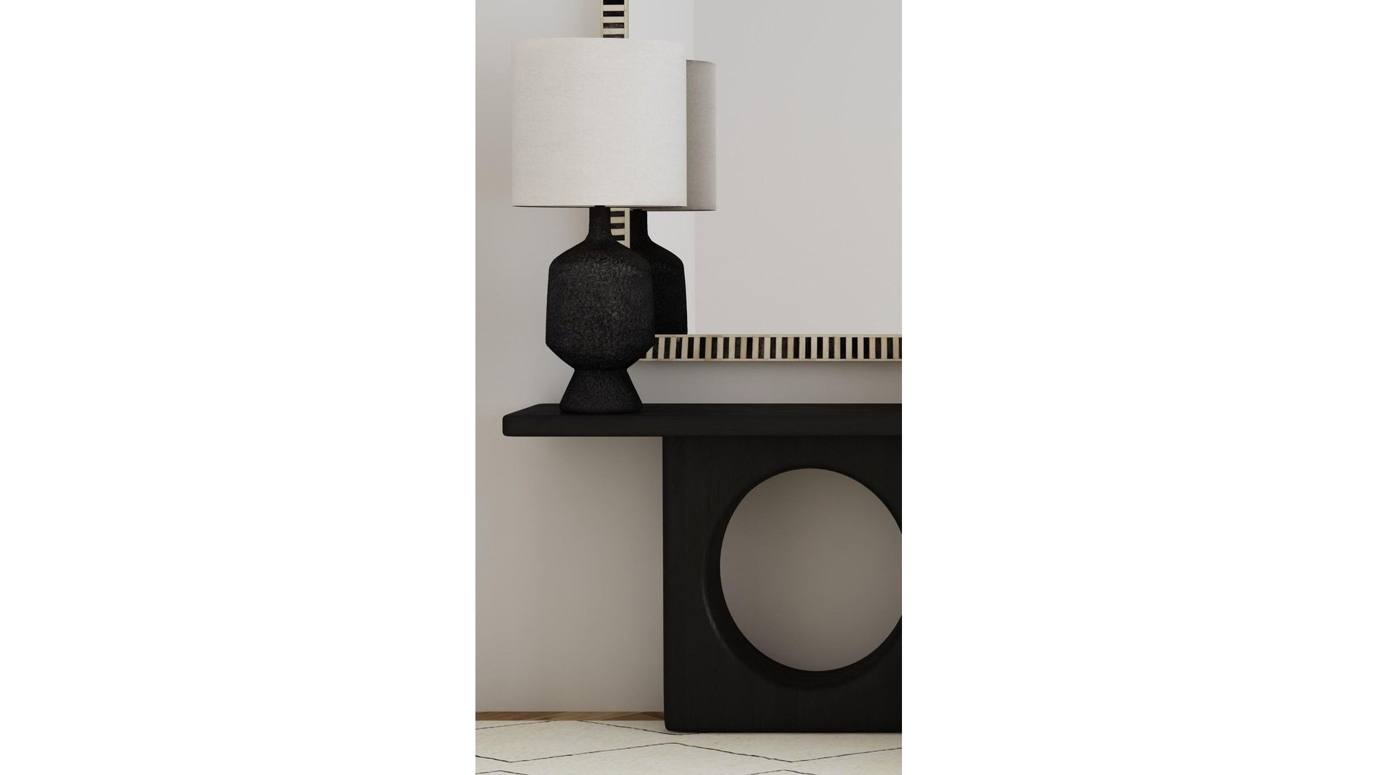 Hartley - Table Lamp - Dark Gray / White