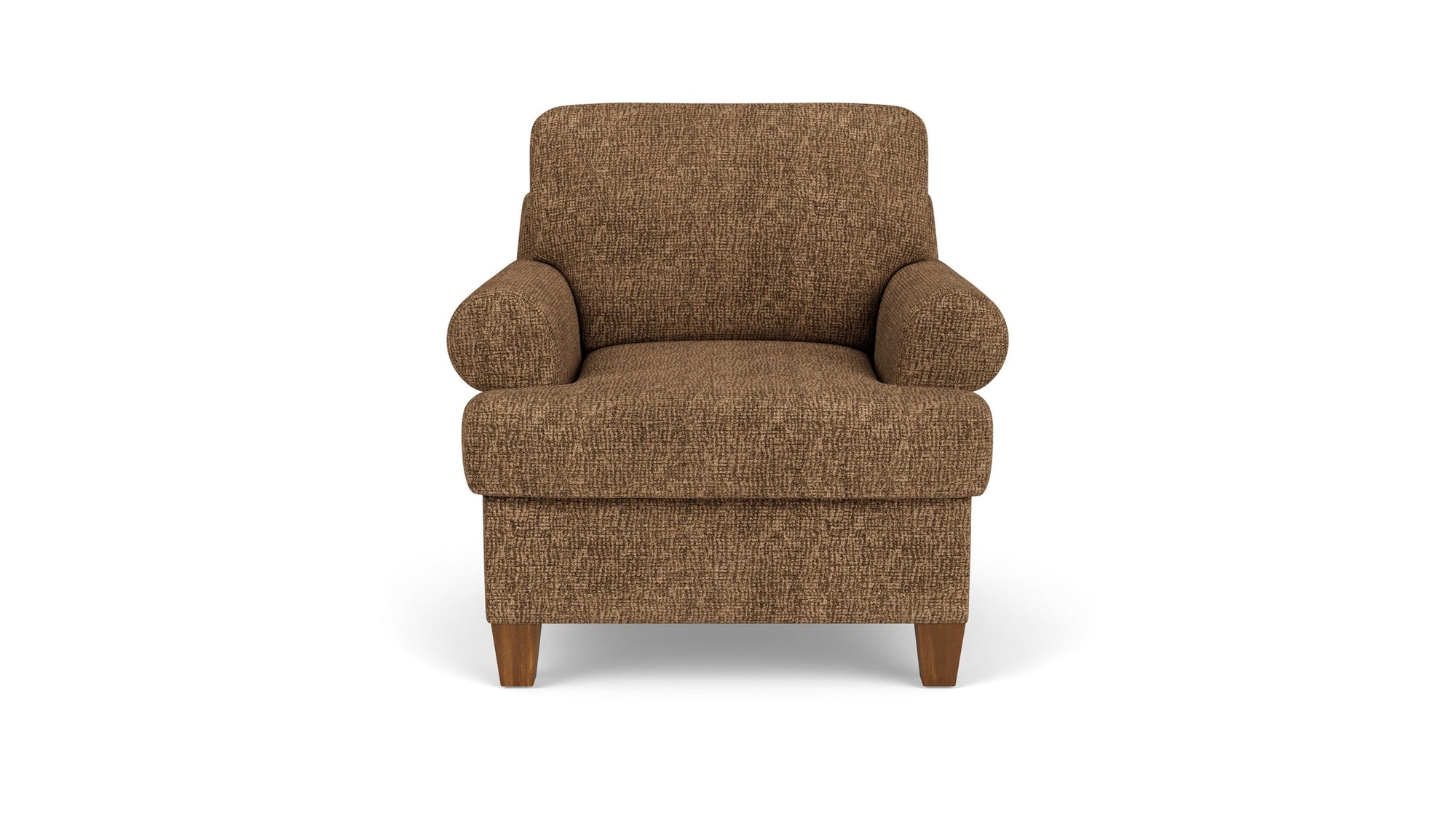 Moxy - Fabric Arm Chair, T-Shaped Seat Cushion, Curved Sock Arms