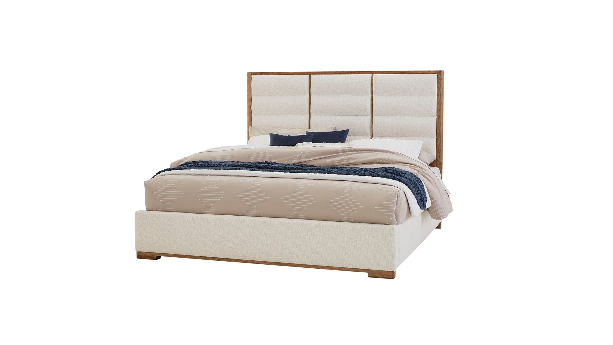 Crafted Oak - Erin's Upholstered Bed Headboard, Footboard And Rails