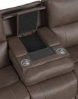 Carter - Power Reclining Sofa With Console & Power Headrests & Lumbar - Cappuccino
