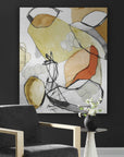 Charcoal Improvision - Framed Abstract Art - White