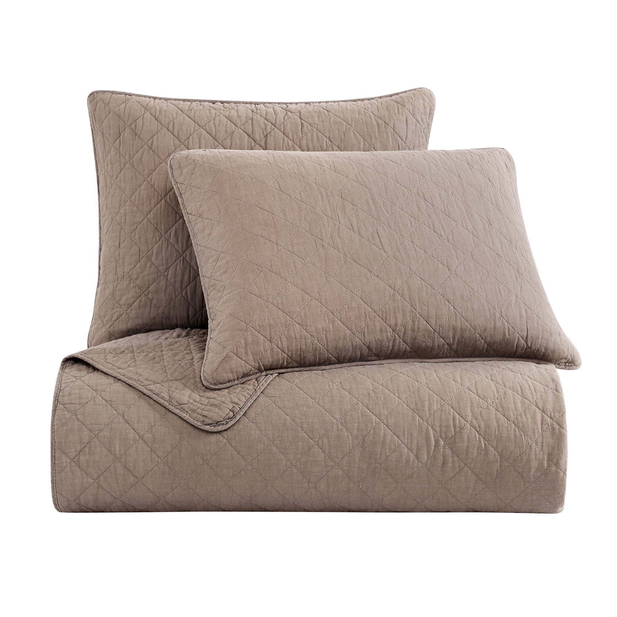 Cotton Comfort - King Quilt Set (Set of 3) - Mocha