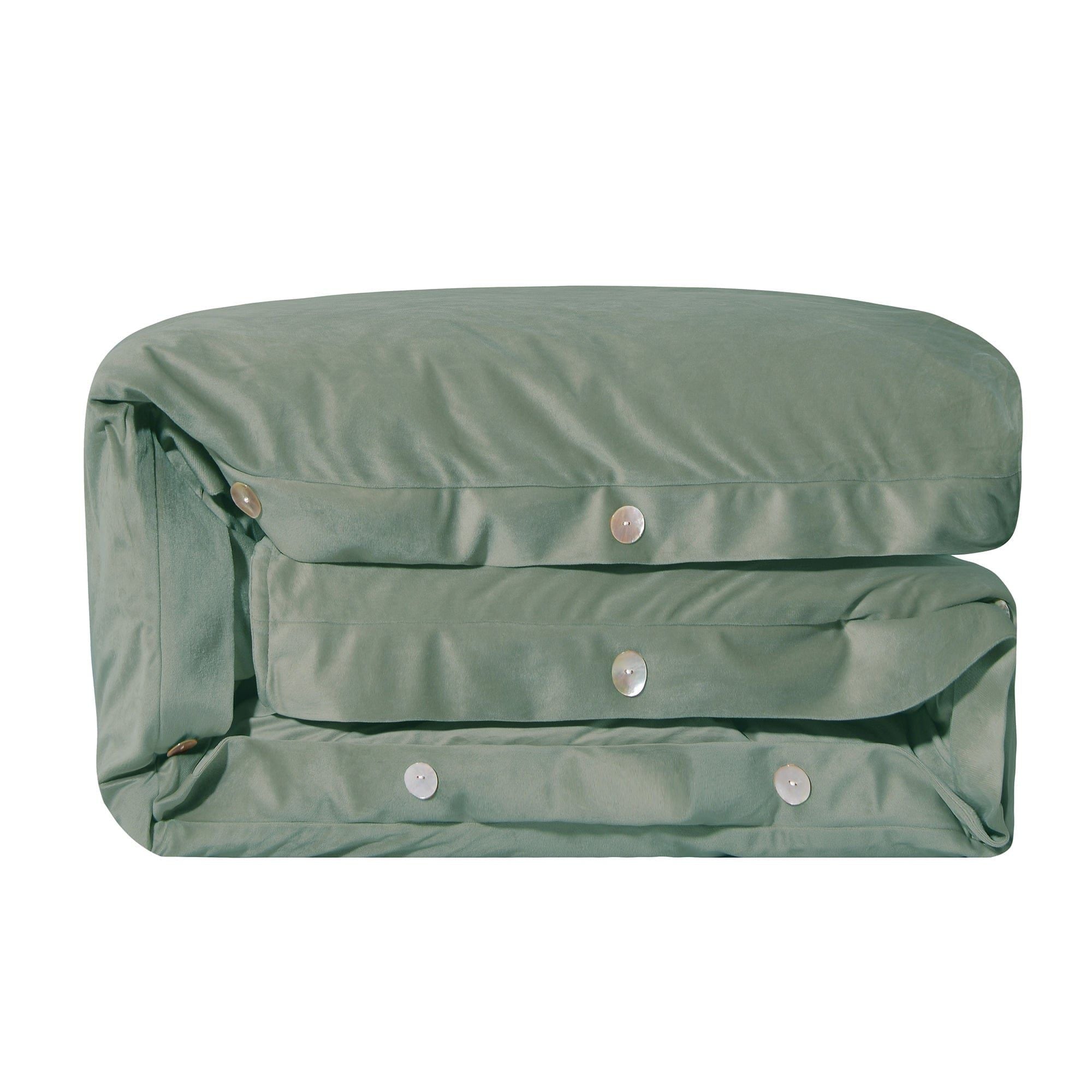 Arlington - King Velvet Duvet Cover - Green