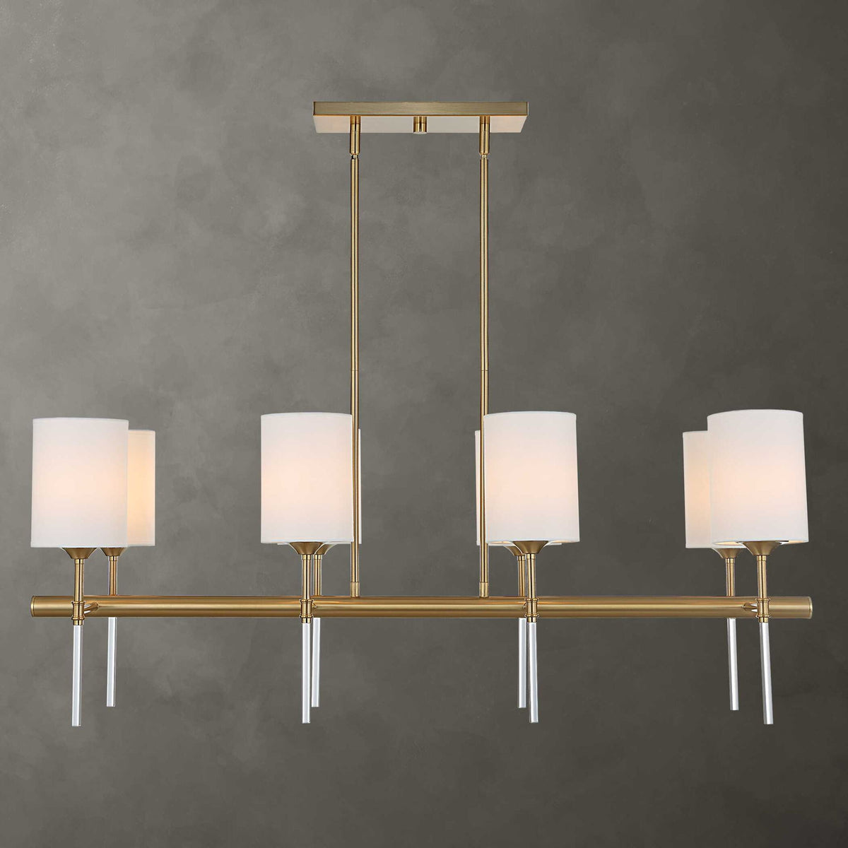 Awyr - 8 Light Linear Chandelier - Bronze