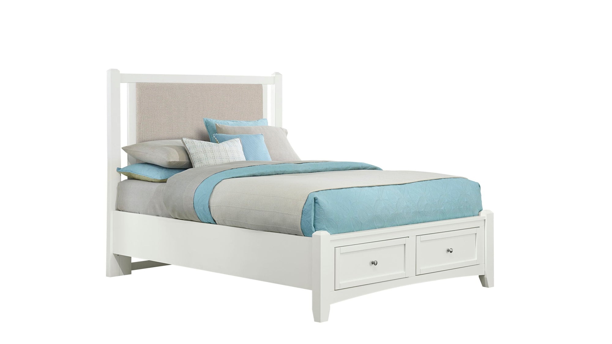 Bonanza - Pebble Gray Upholstered Bed With Storage Footboard