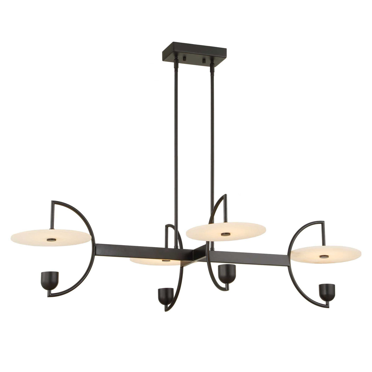 Kyoto - 4 Light Linear LED Chandelier - Black