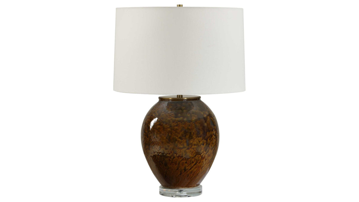Rye - Glazed Table Lamp - Brown