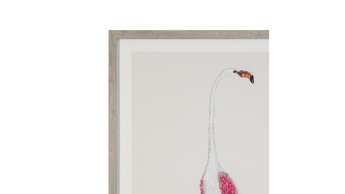 Vintage - Flamingo I Framed Print - Pink