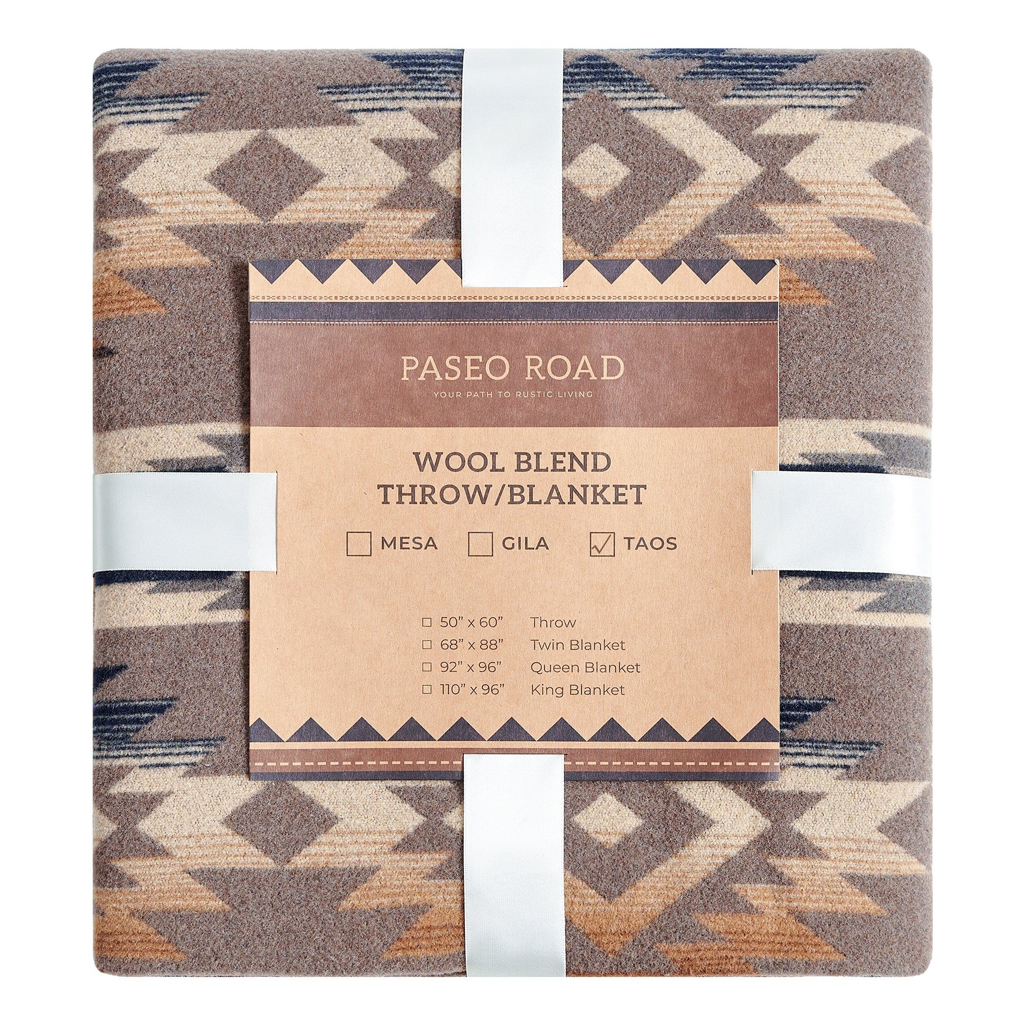 Taos - King Wool Blend Blanket - Multi Color