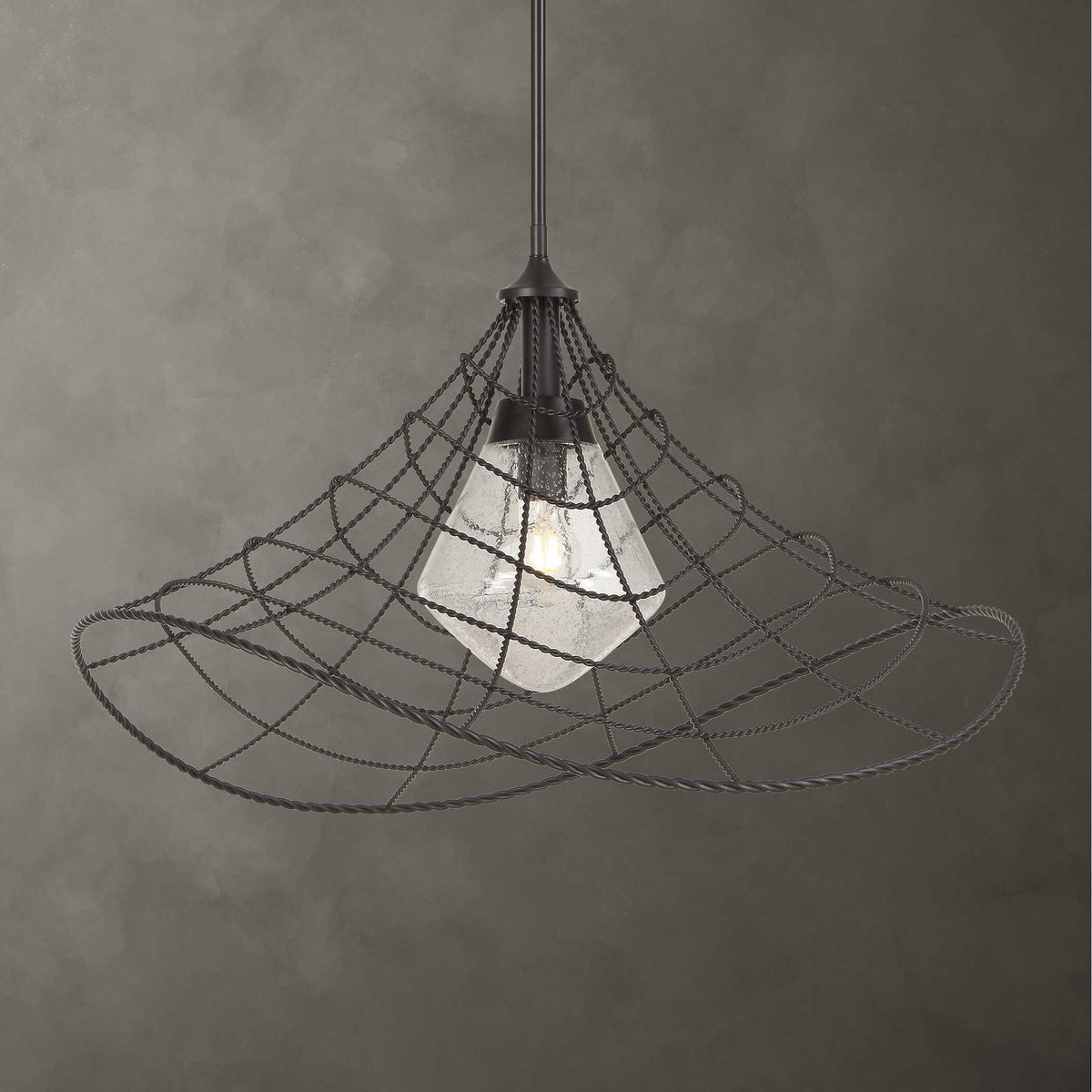 Whirlwind - 1 Light Indoor-Outdoor Pendant - Dark Bronze
