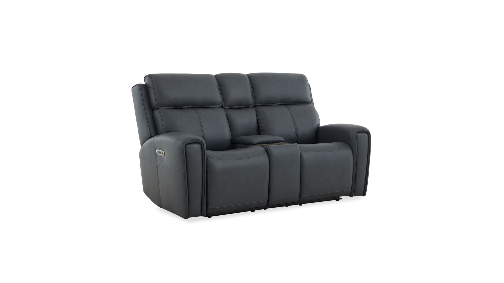 Warren - Power Reclining Loveseat With Console, Power Headrest & Lumbar - Black