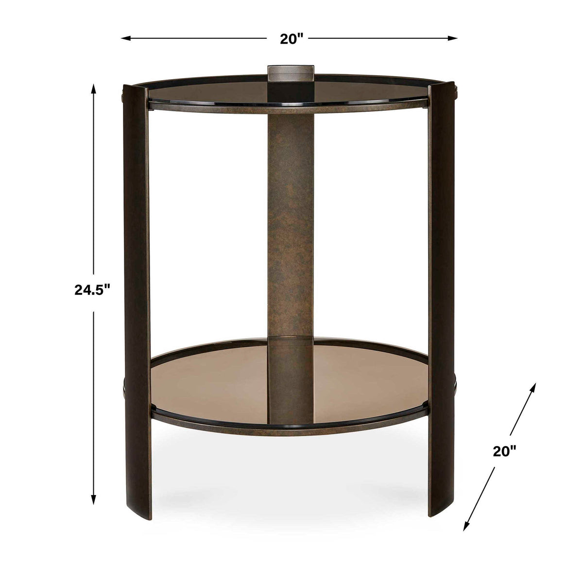 Hanson - Side Table - Bronze &amp; Dark Glass