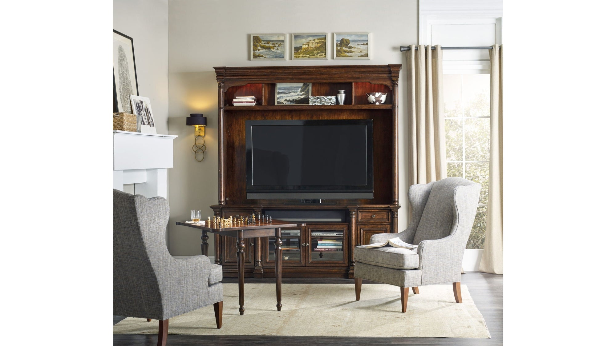 Leesburg - Entertainment Console - Dark Brown