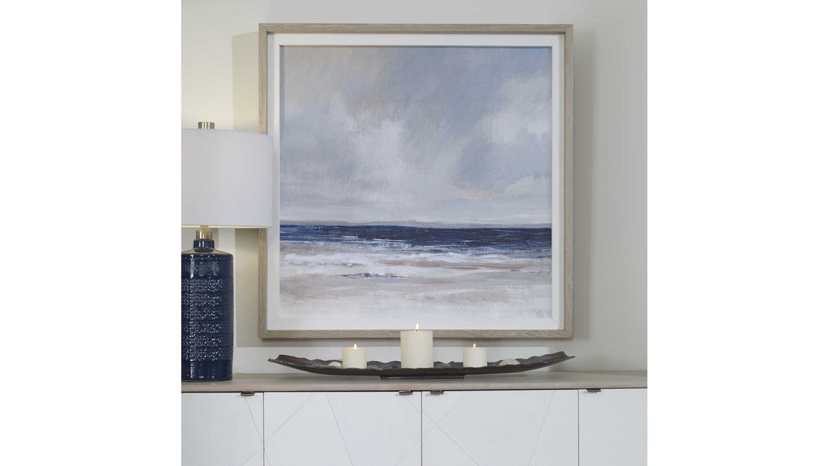 Distant Land - Framed Print - Blue