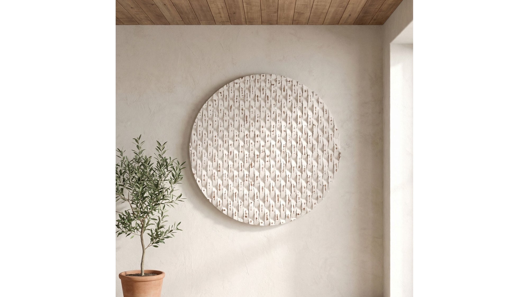 Inaya - Wall Art - Distressed White