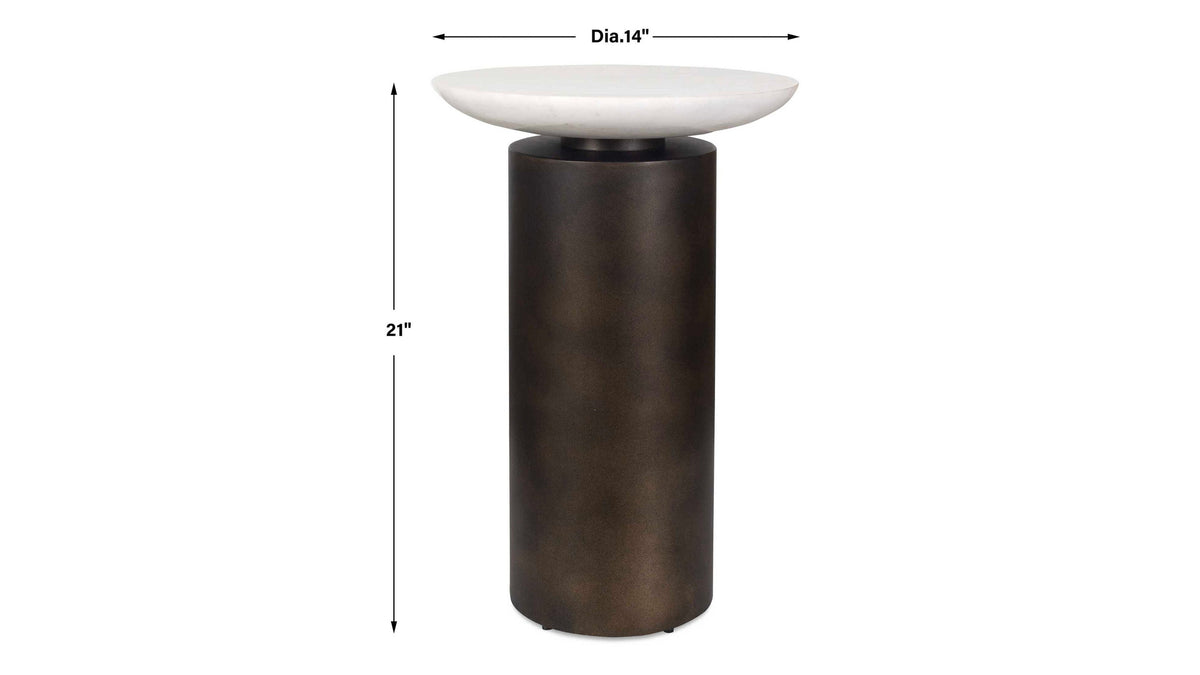 Olso - Outdoor Accent Table - Bronze / White