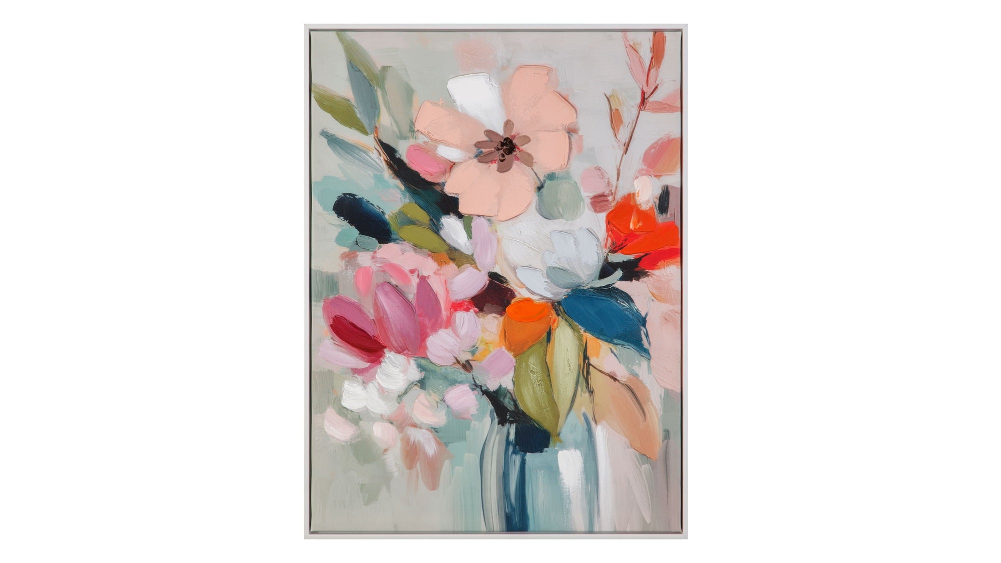 Spring Bouquet Framed Canvas - Pink