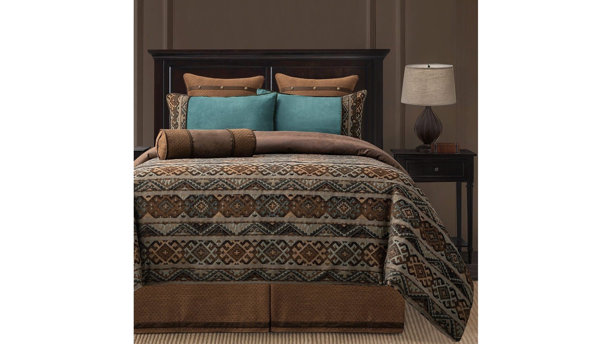 Rio Grande - Full Duvet Cover Set Set of 7 - Brown