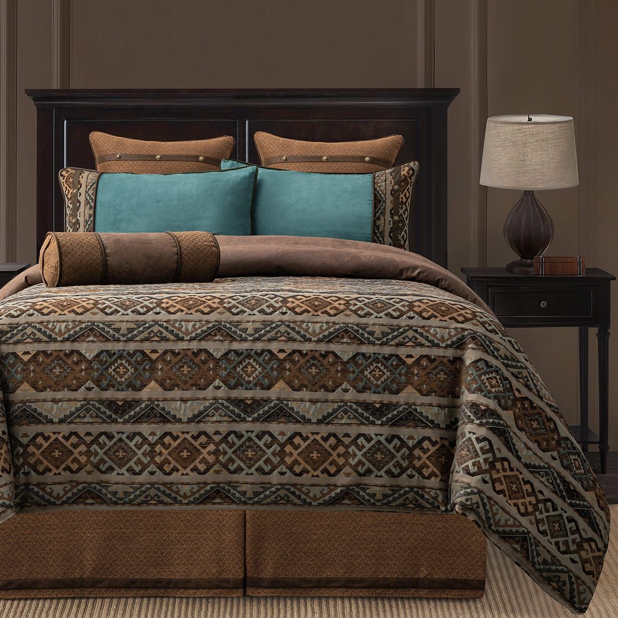 Rio Grande - Twin Duvet Cover Set (Set of 5) - Brown