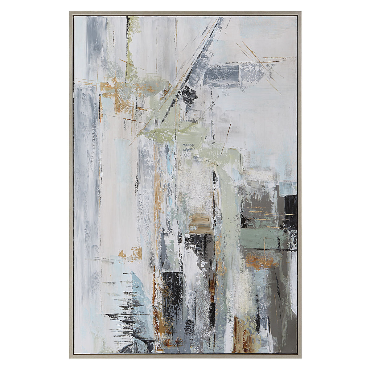 Natural Springs - Hand Painted Canvas Art - Light Gray