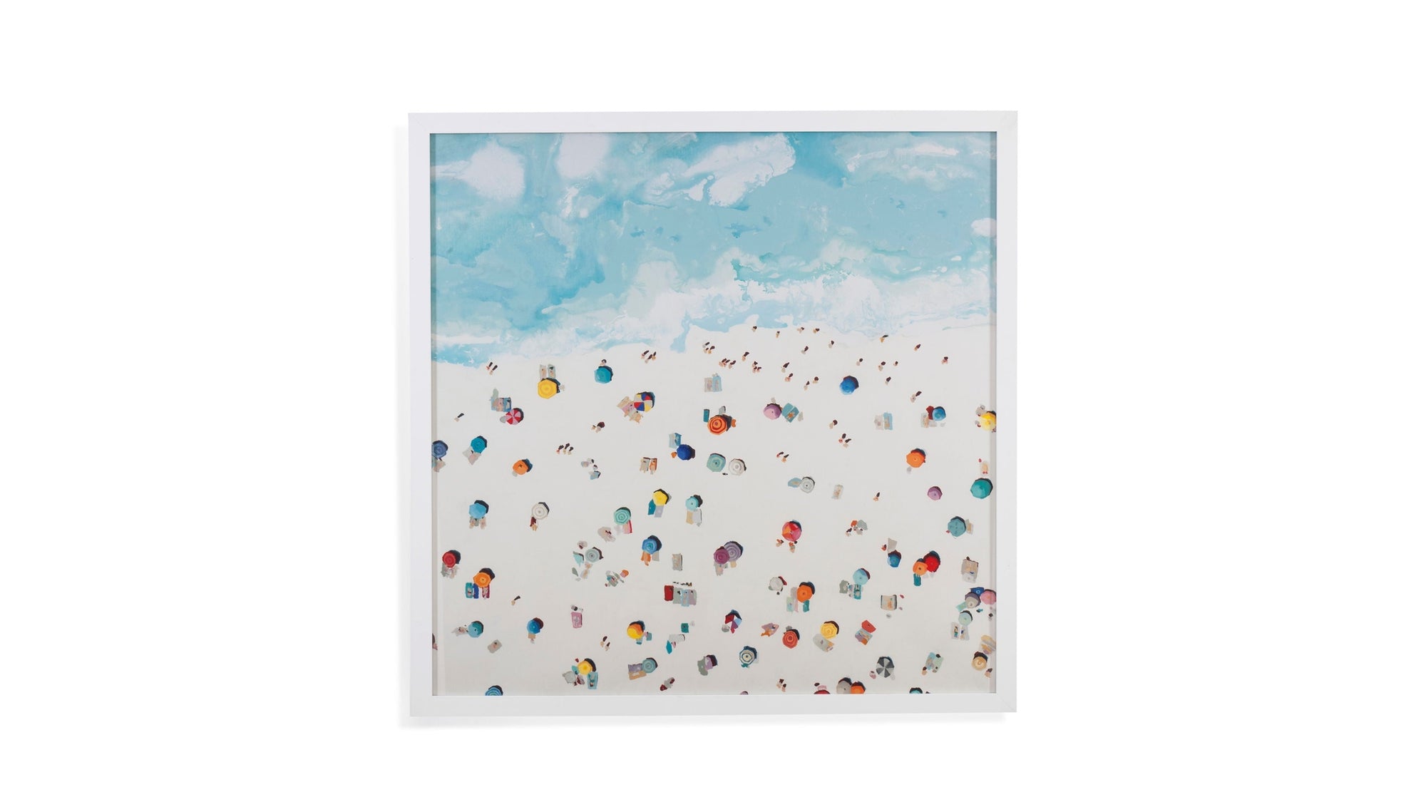 Beach Day Framed Print - Light Blue