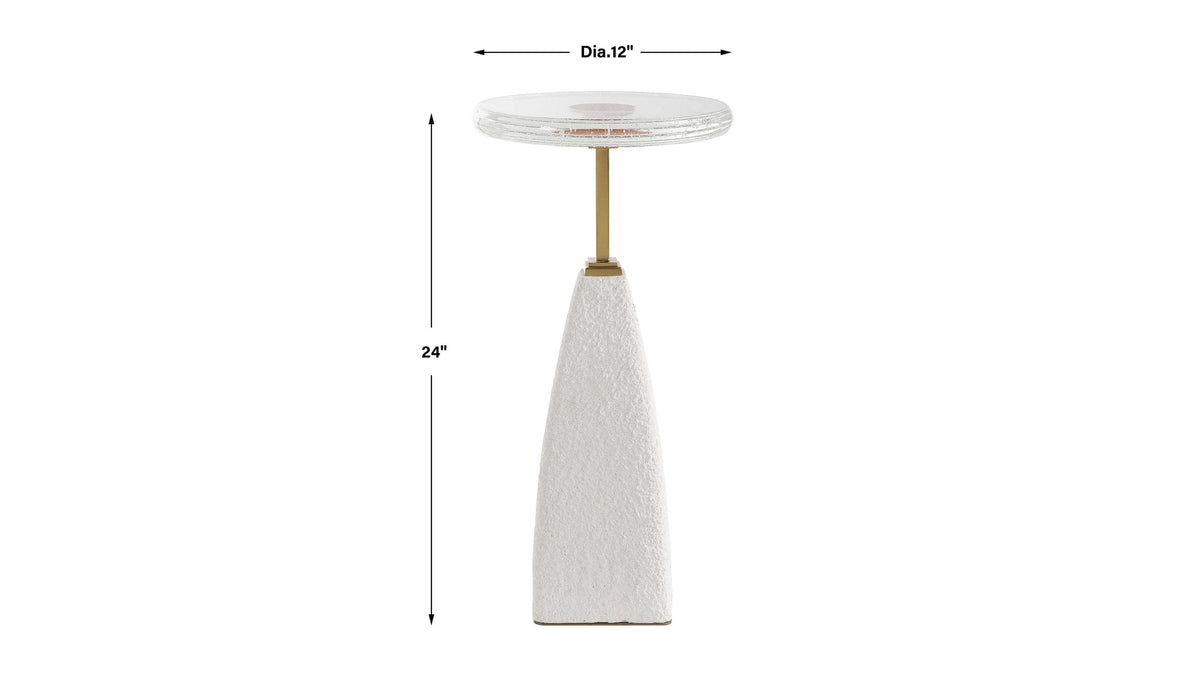 Sora - Glass Drink Table - White
