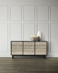 Commerce And Market - Shimmer 3-Door Credenza - Dark Gray / Pearl Silver