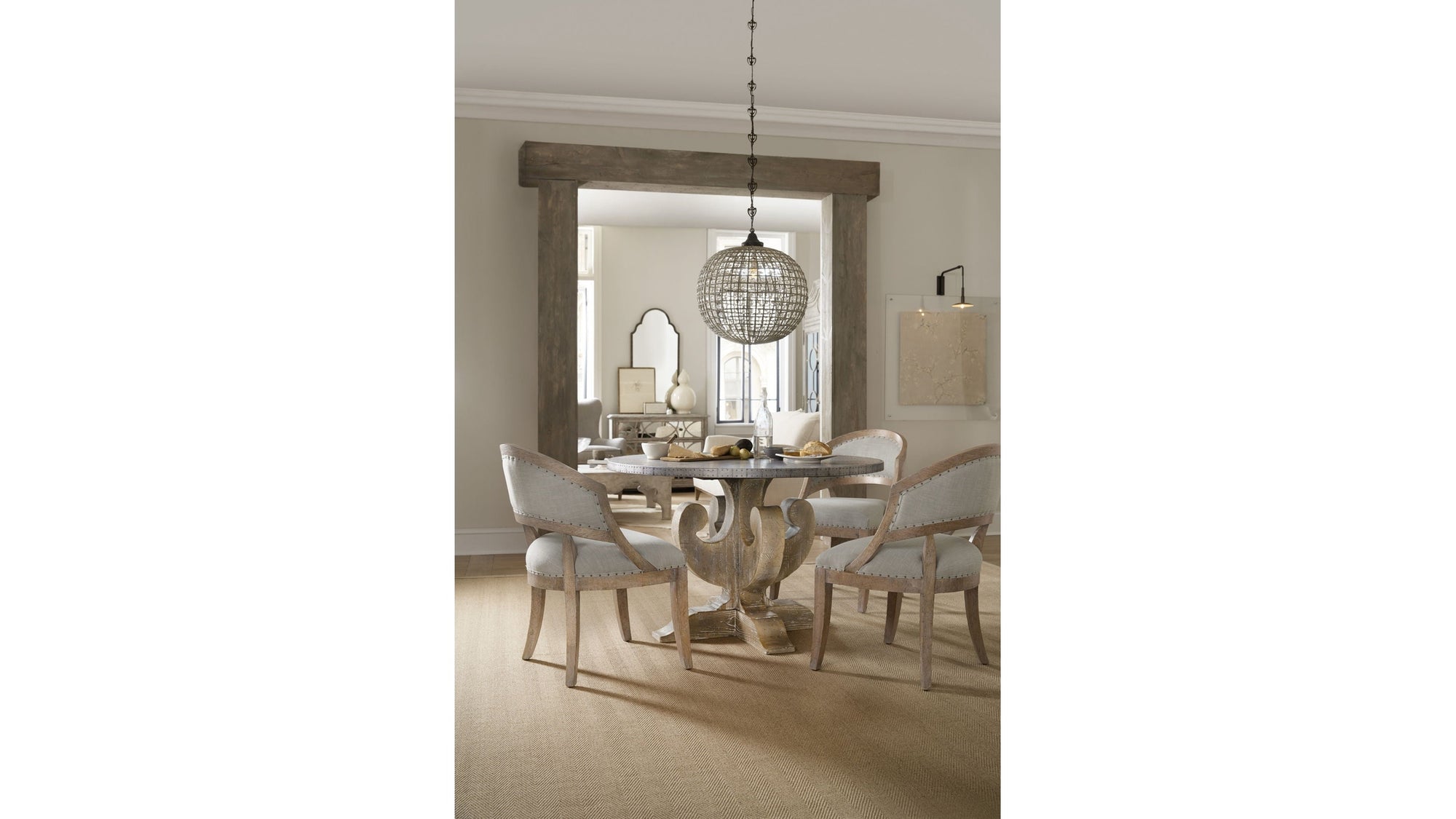 Boheme - Garnier Barrel Back Chair - Gray / Light Brown