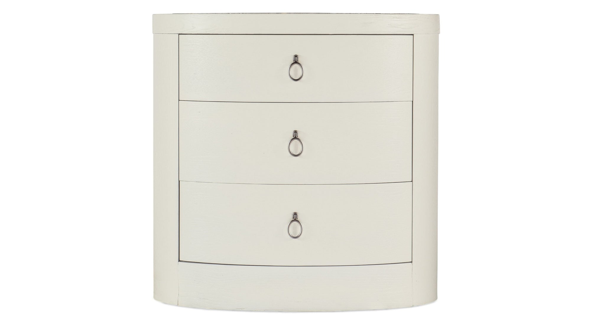 Serenity - Wavecrest Oval Nightstand - White