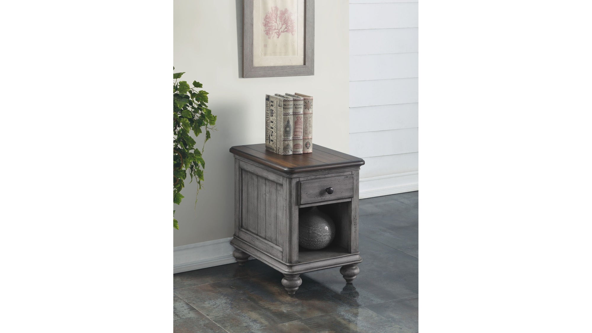 Plymouth - Chairside Table - Gray