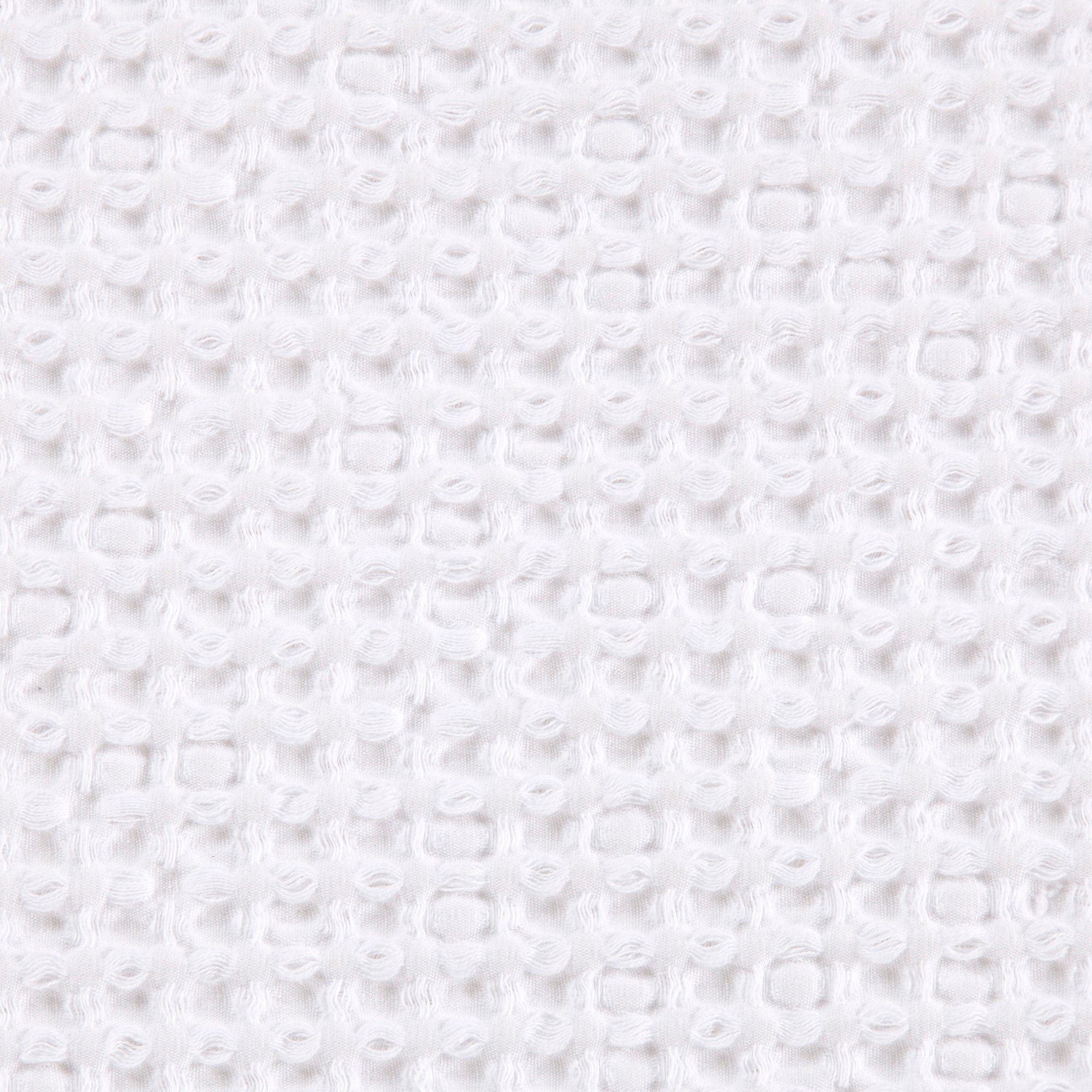 Stonewashed Cotton Waffle Weave - Queen Duvet Cover Set (Set of 3) - White