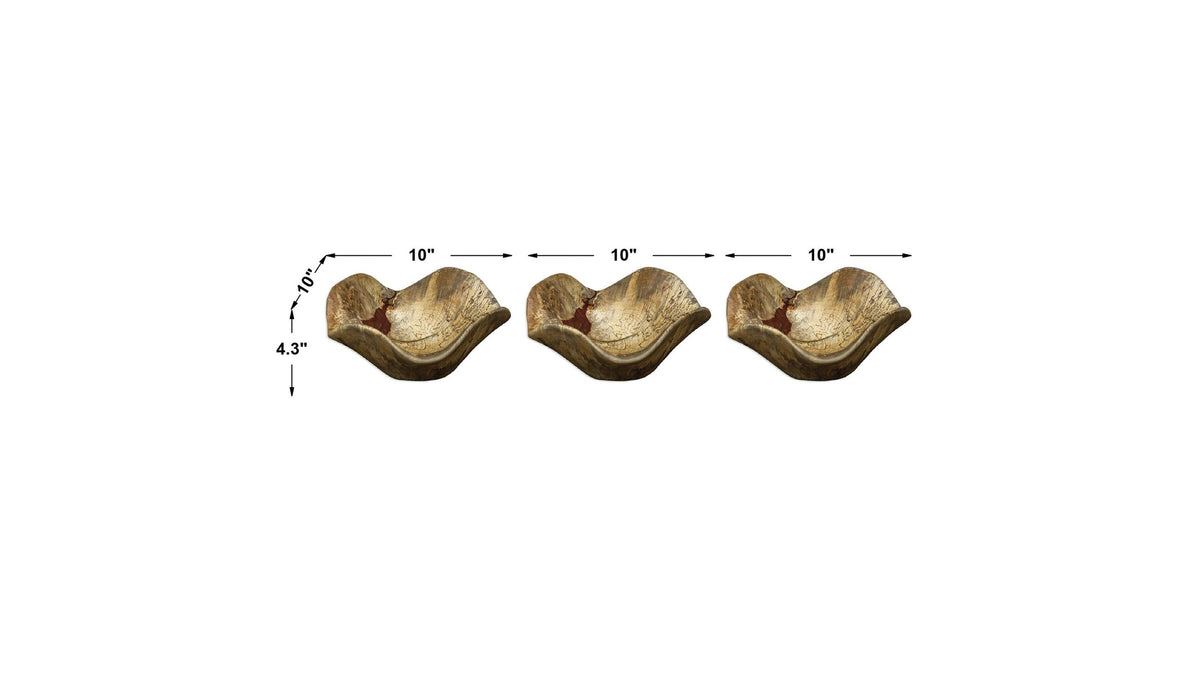 Tamarine - Wood Wall Art (Set of 3) - Light Brown
