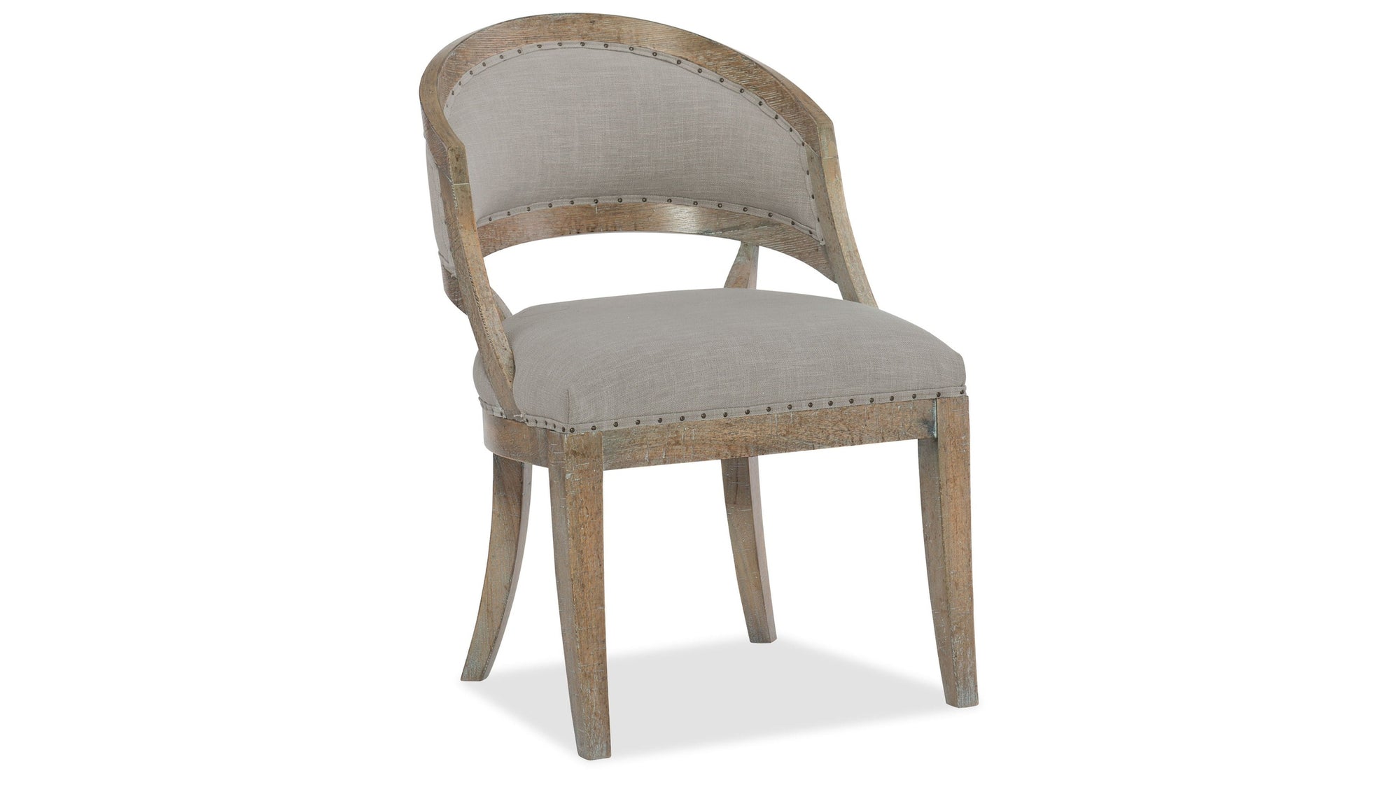 Boheme - Garnier Barrel Back Chair - Gray / Light Brown