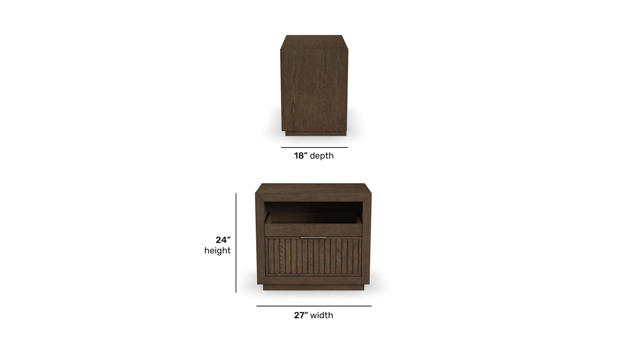 Athens - Open Nightstand - Dark Brown