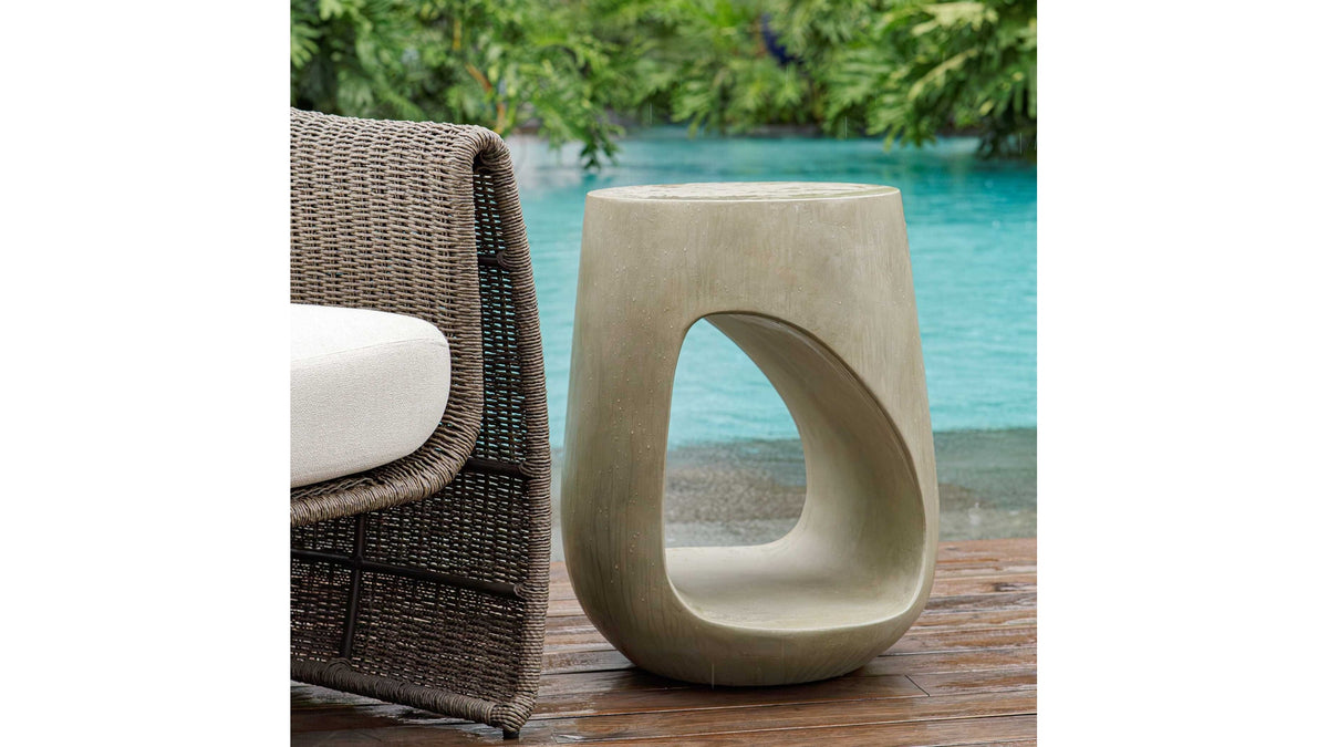 Lithos - Outdoor Accent Table - Gray