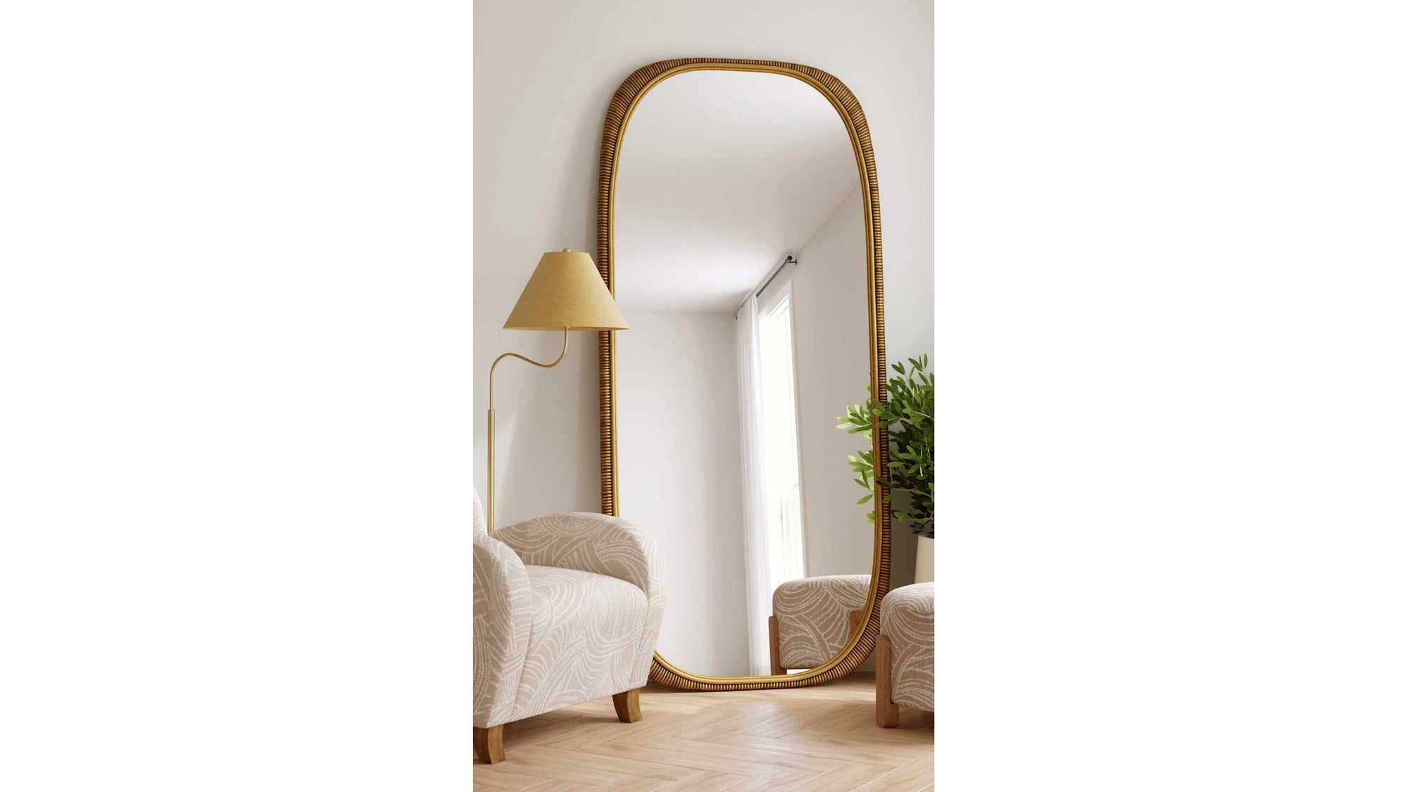 Malton - Floor Mirror - Ant Gold