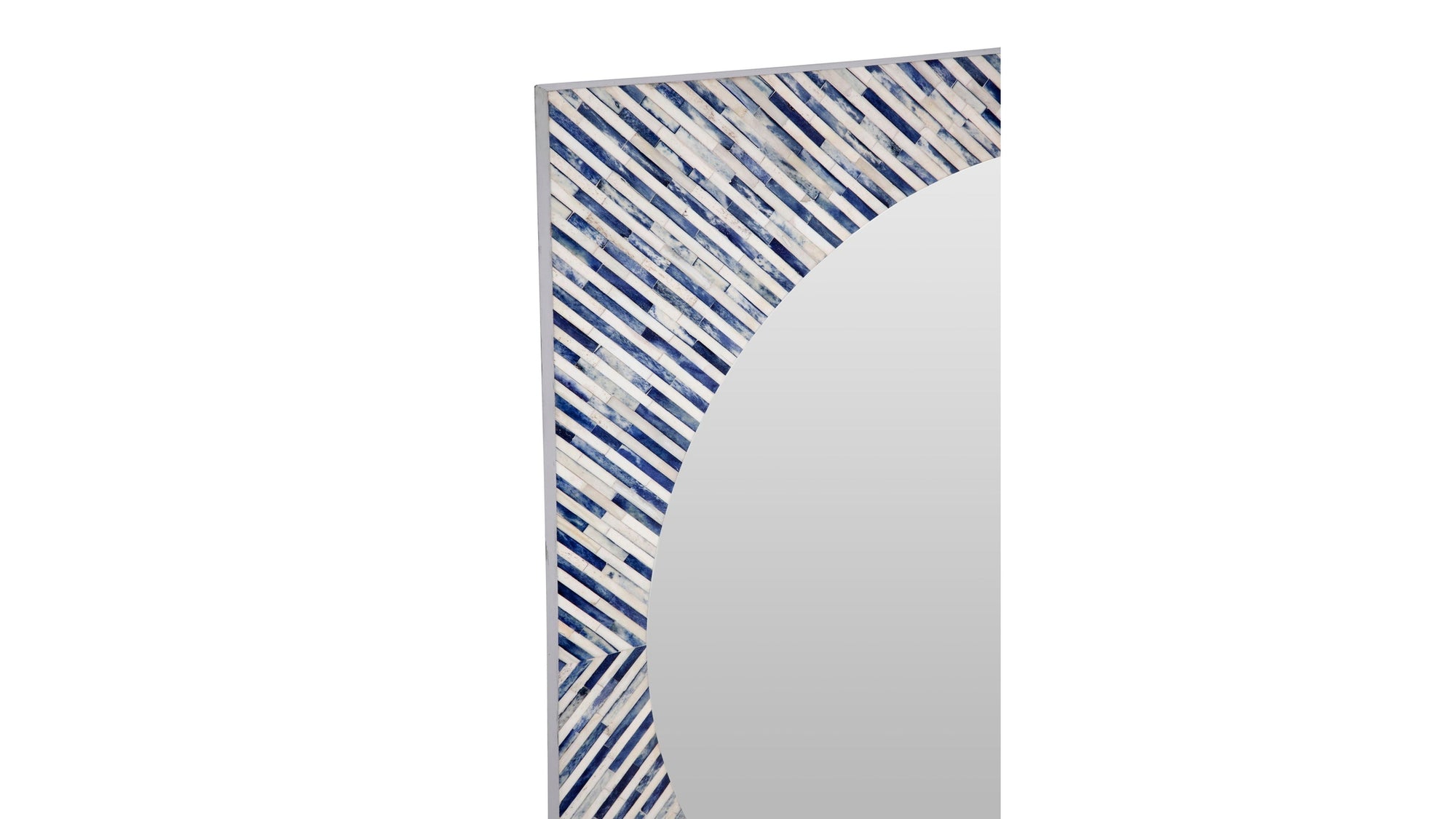 Sunburst - Bone Wall Mirror - Light Blue